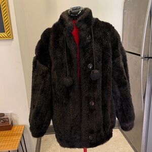 Vintage Marvin Richards Women's Faux Fur Coat Size Small